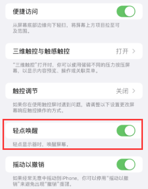 六枝特苹果授权维修站分享iPhone轻点无法唤醒怎么办 